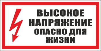 S19 высокое напряжение. опасно для жизни (пластик, 300х150 мм) - Знаки безопасности - Вспомогательные таблички - . Магазин Znakstend.ru